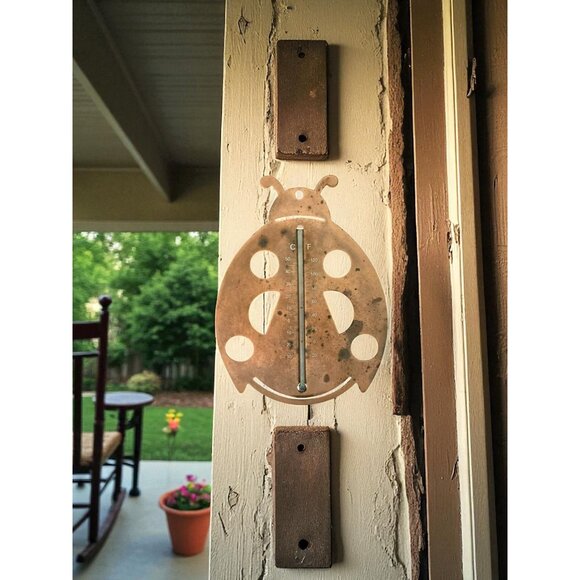 Ladybug-Shaped Copper Thermometer For Indoor/Outdoor Use - Picture 3 of 5